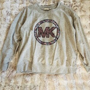 Michael Kors Grey MK Logo Sweatshirt Large
